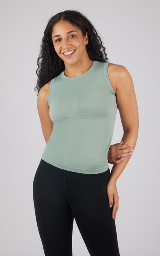 2 Pack Seamless Bridgett Slim Fit High Neck Tank