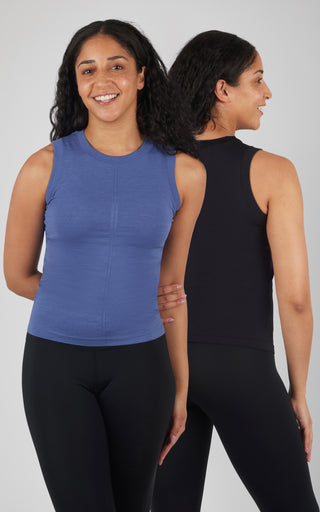 2 Pack Seamless Bridgett Slim Fit High Neck Tank