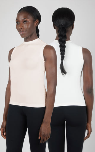 2 PK Mock Neck Tank Top