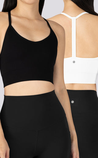2 Pack Ribbed Seamless Tea-Time V-Neck Bra