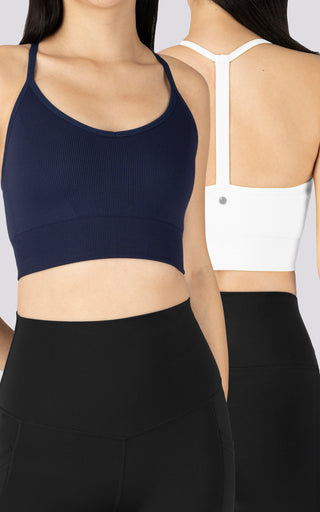 2 Pack Ribbed Seamless Tea-Time V-Neck Bra