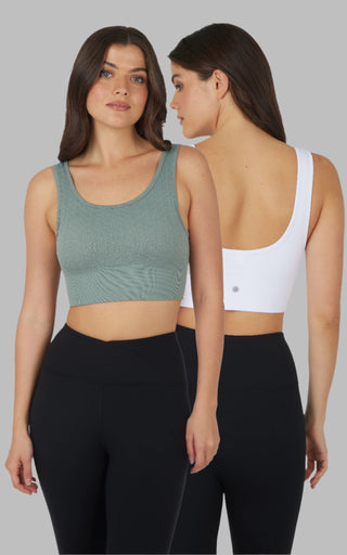 2 PK Textured Seamless Scooped Neck Bra