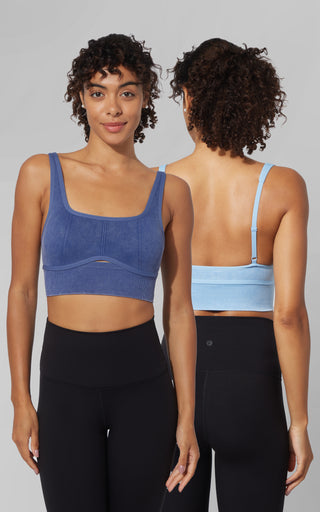 2 PK Stonewash Ribbed Seamless Bra