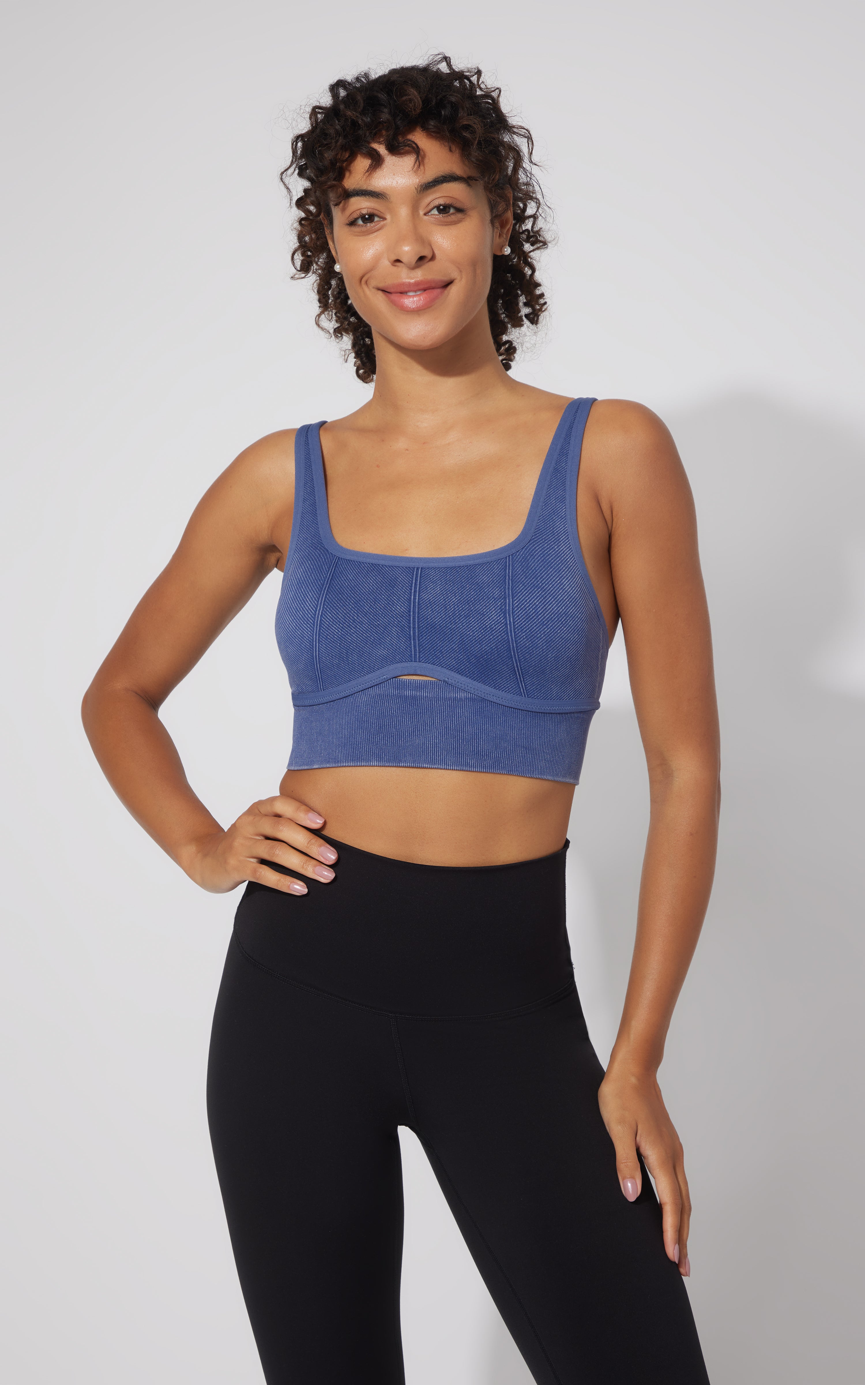 2 PK Stonewash Ribbed Seamless Bra