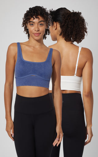 2 PK Stonewash Ribbed Seamless Bra