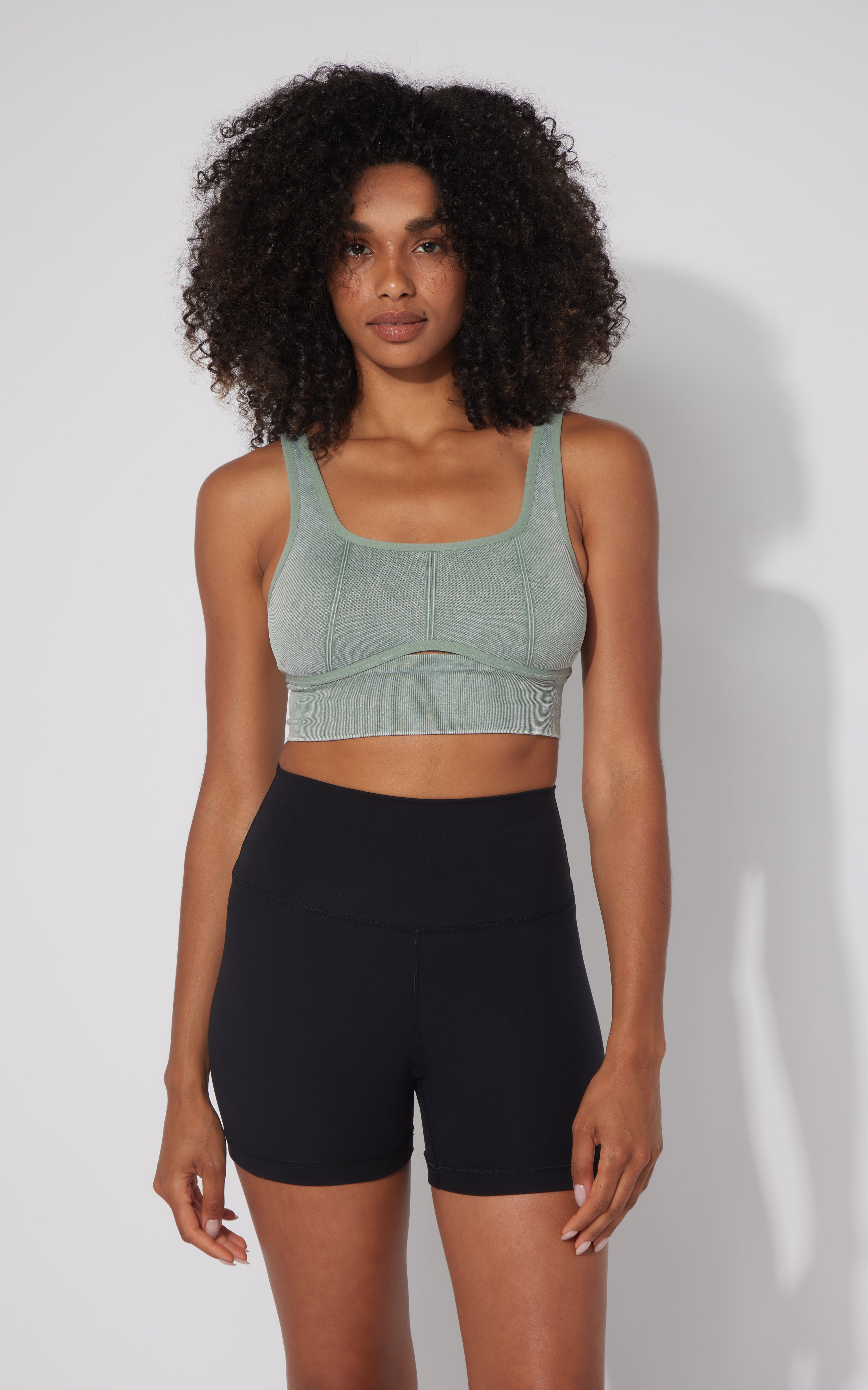 2 PK Stonewash Ribbed Seamless Bra