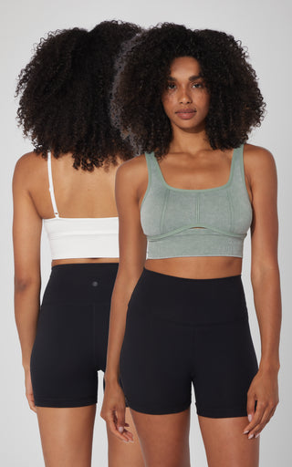 2 PK Stonewash Ribbed Seamless Bra