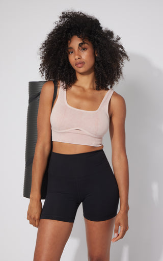 2 PK Stonewash Ribbed Seamless Bra