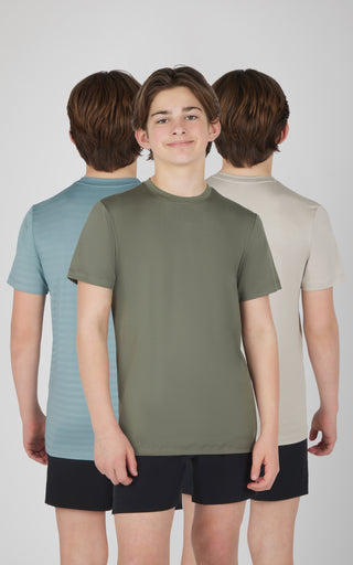 Boys 3 PK Mesh Performance Tee