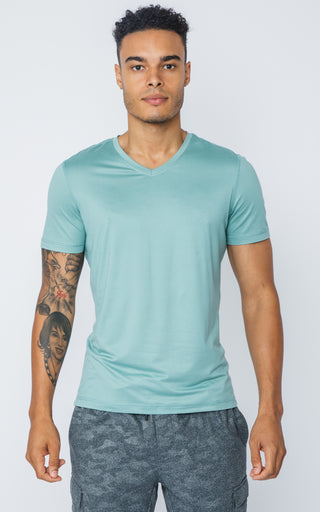 Mens V-Neck Short Sleeve Shirt