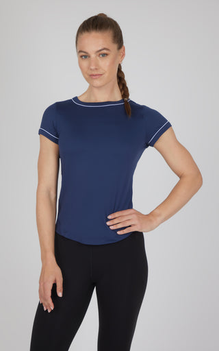 2 PK Super Soft Synergy High Crew Neck Short Sleeve Top and Crew Neck Top