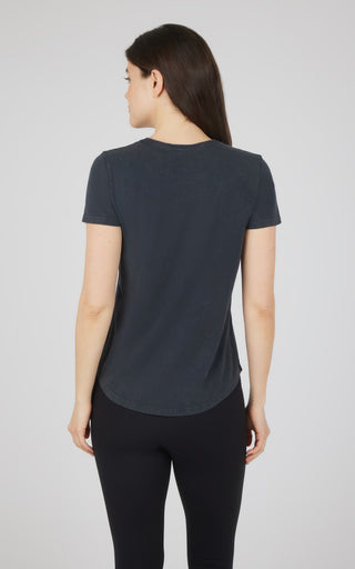 Cotton Jersey Brenna Acid Wash Crew Neck Tee