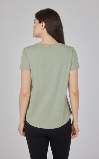 Cotton Jersey Brenna Acid Wash Crew Neck Tee