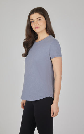 Cotton Jersey Brenna Acid Wash Crew Neck Tee