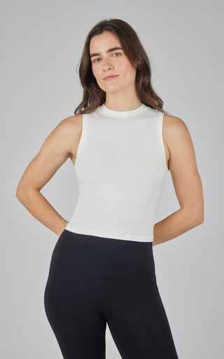 Airlite Cotton Mock Neck Tank