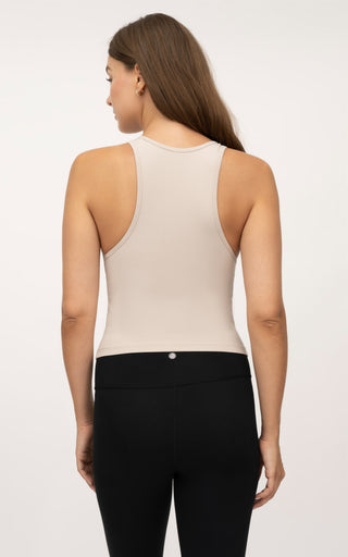 Heavenly Ribbed Stacy Cropped Tank with Built in Bra -2 Pack