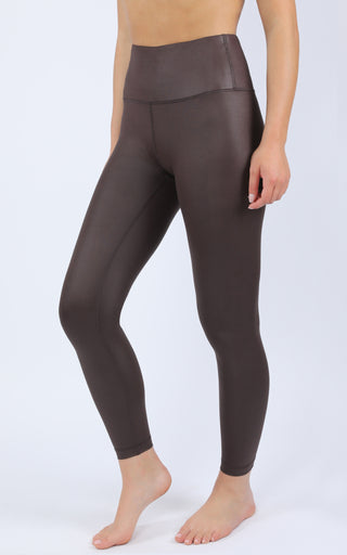 Interlink Faux Leather High Waist Cire Ankle Legging