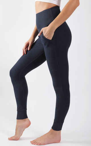 Ribbed Contrast High Waist Front Pocket Jogger
