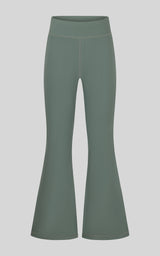 2 PK Girls Ribbed Flare - Agave Green/Black - 1