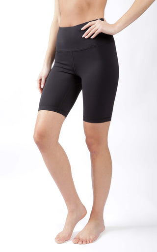 Womens High Waist Ribbed 9" Biker Shorts