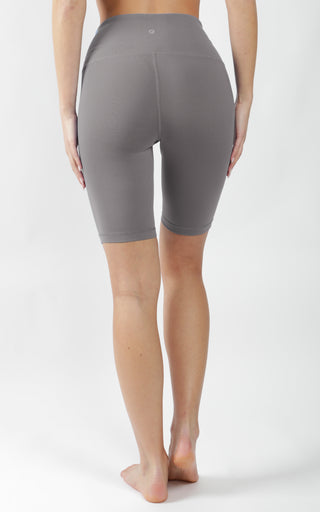 Womens High Waist Ribbed 9" Biker Shorts