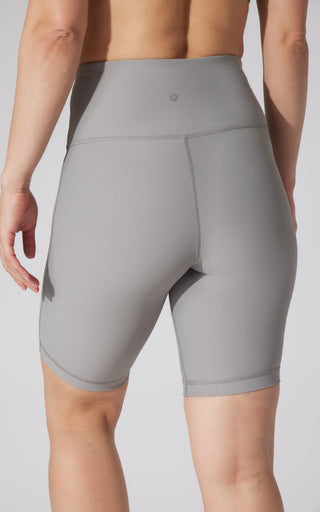 Womens High Waist Ribbed 9" Biker Shorts