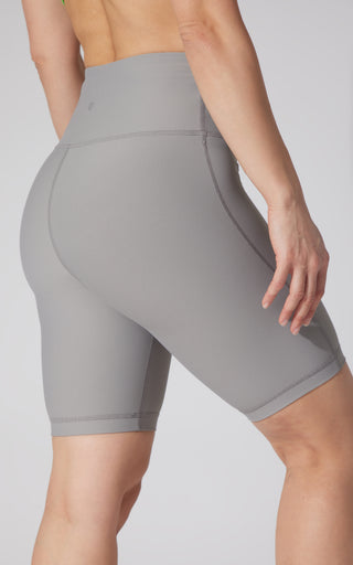 Womens High Waist Ribbed 9" Biker Shorts