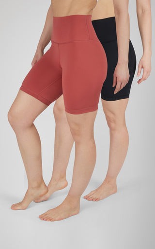 2 PK Lux Super Hi Rise 7" Classic Biker Short