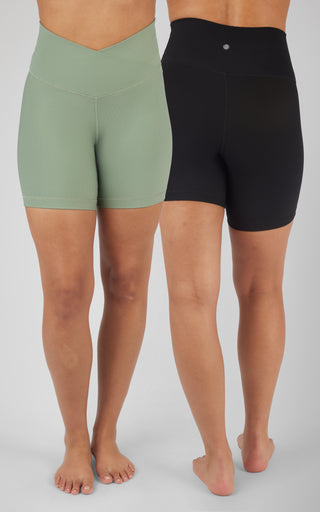 2 PK Ribbed 7" Shorts