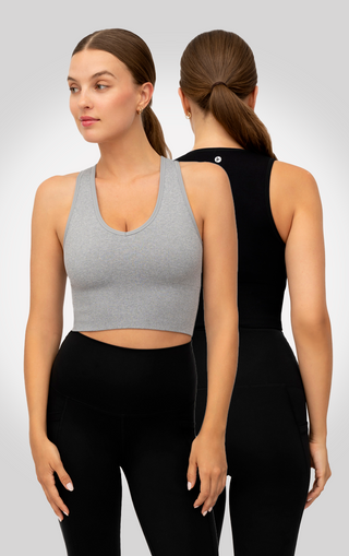 2 PK Ribbed V-Neck Tank Top