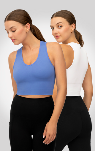 2 PK Ribbed V-Neck Tank Top