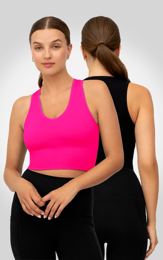 2 PK Ribbed V-Neck Tank Top