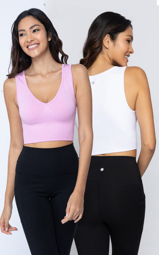 2 Pack Seamless V-Neck Sports Bra
