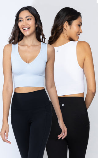 2 Pack Seamless V-Neck Sports Bra