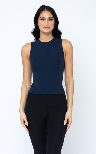 Airlite Cotton Mock Neck Tank