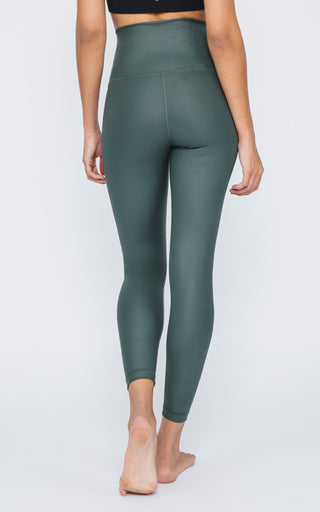 Interlink Faux Leather Elastic Free Super High Waist Cire Ankle Legging