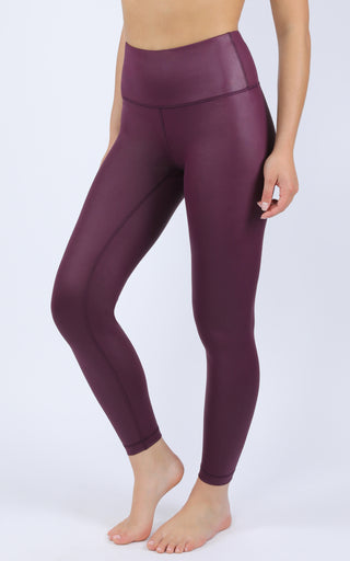 Interlink Faux Leather High Waist Cire Ankle Legging