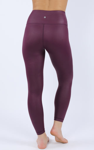 Interlink Faux Leather High Waist Cire Ankle Legging