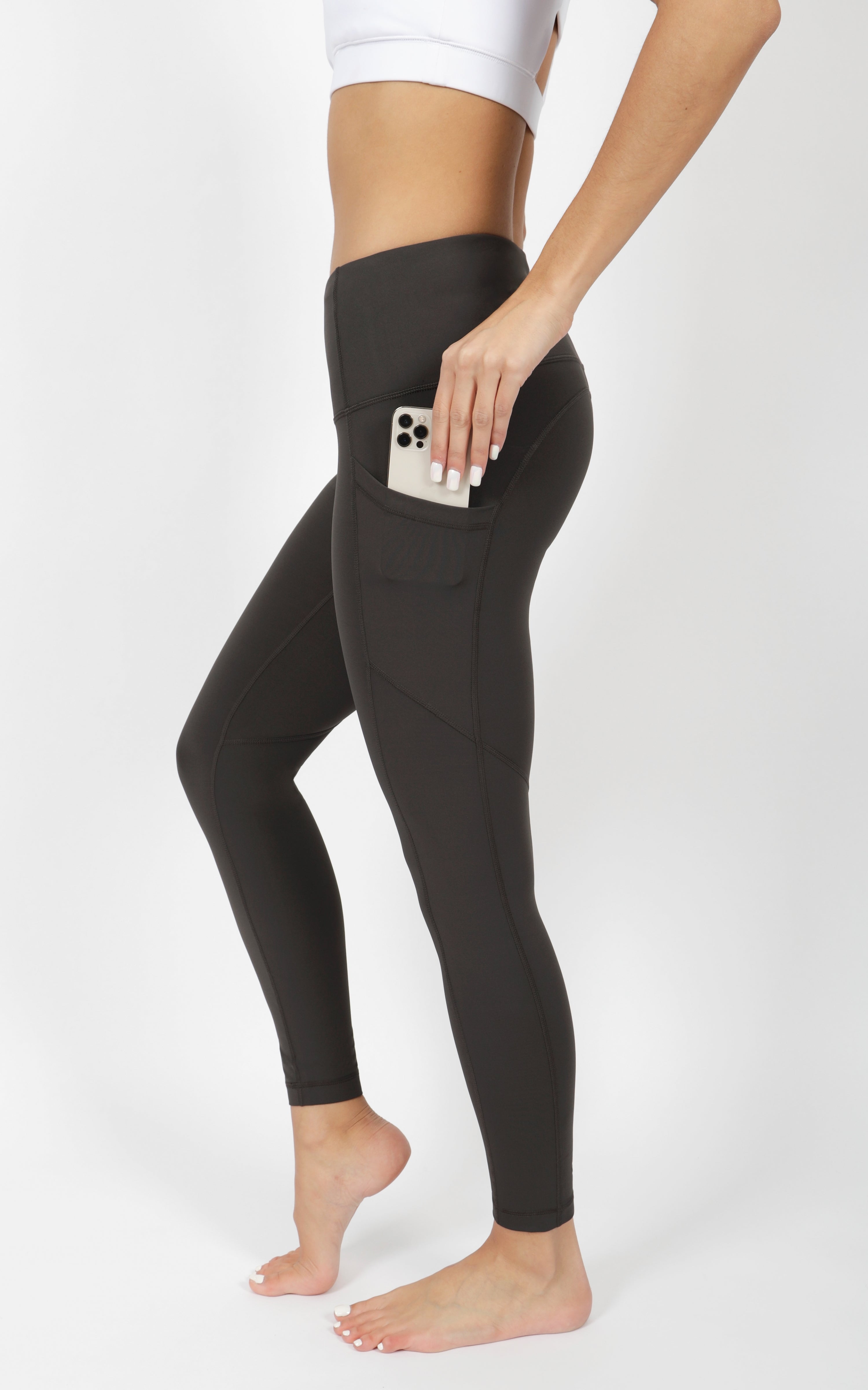 Squat Proof Interlink High Waist 7/8 Ankle Legging with Back Curved Yo