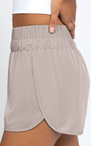 Radiant Commuter Woven Smocked High Waist Running Short