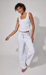 Terry Corset Tank & Fleece Wide Leg Pant Set - 90 Degree by Reflex