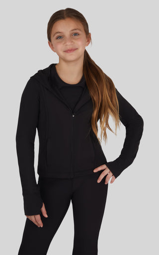 Girls Lux Full Zip Hooded Jacket - 90 Degree by Reflex