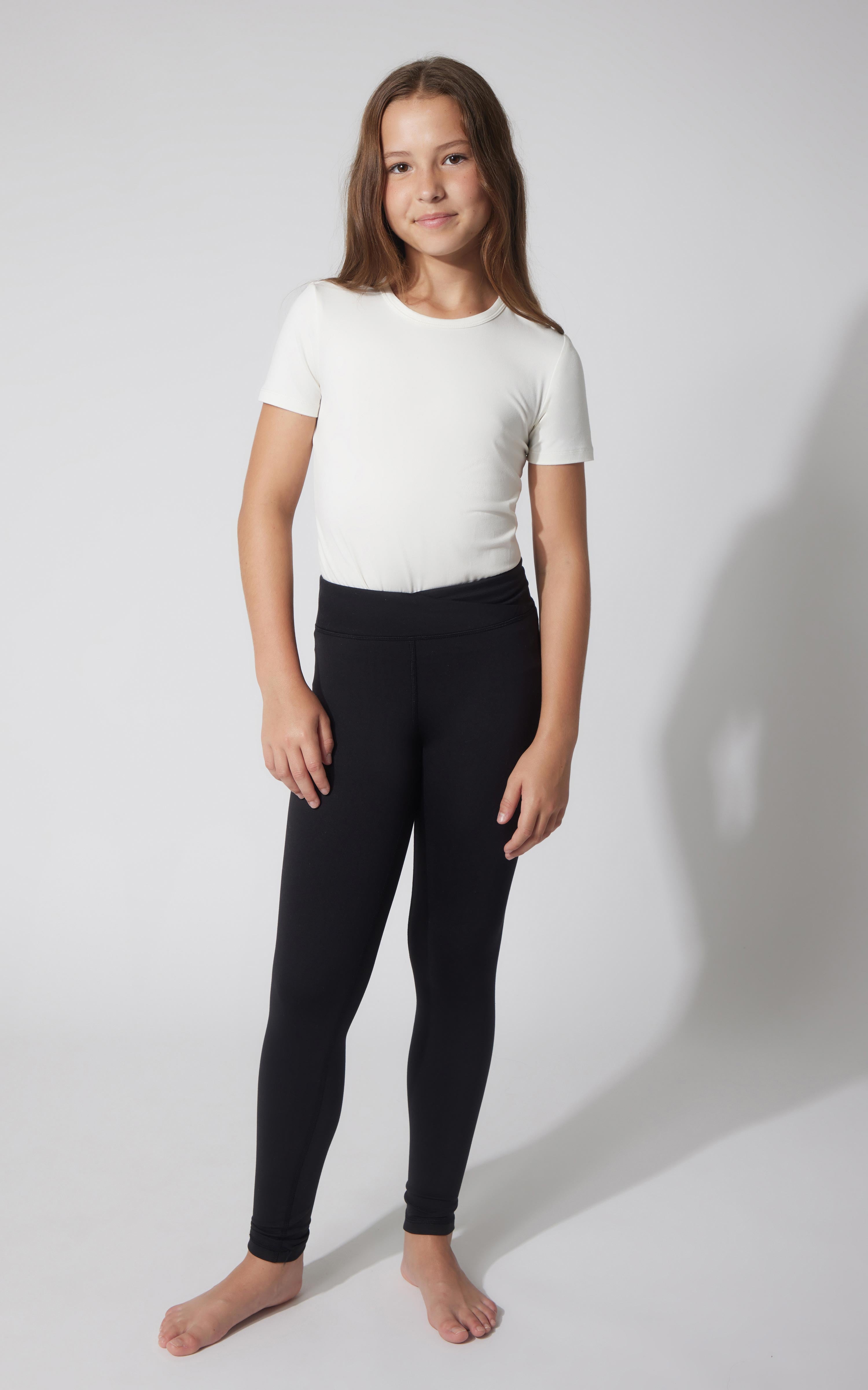 Girls 2 PK Lux Crossover Legging + 6" Bike Short