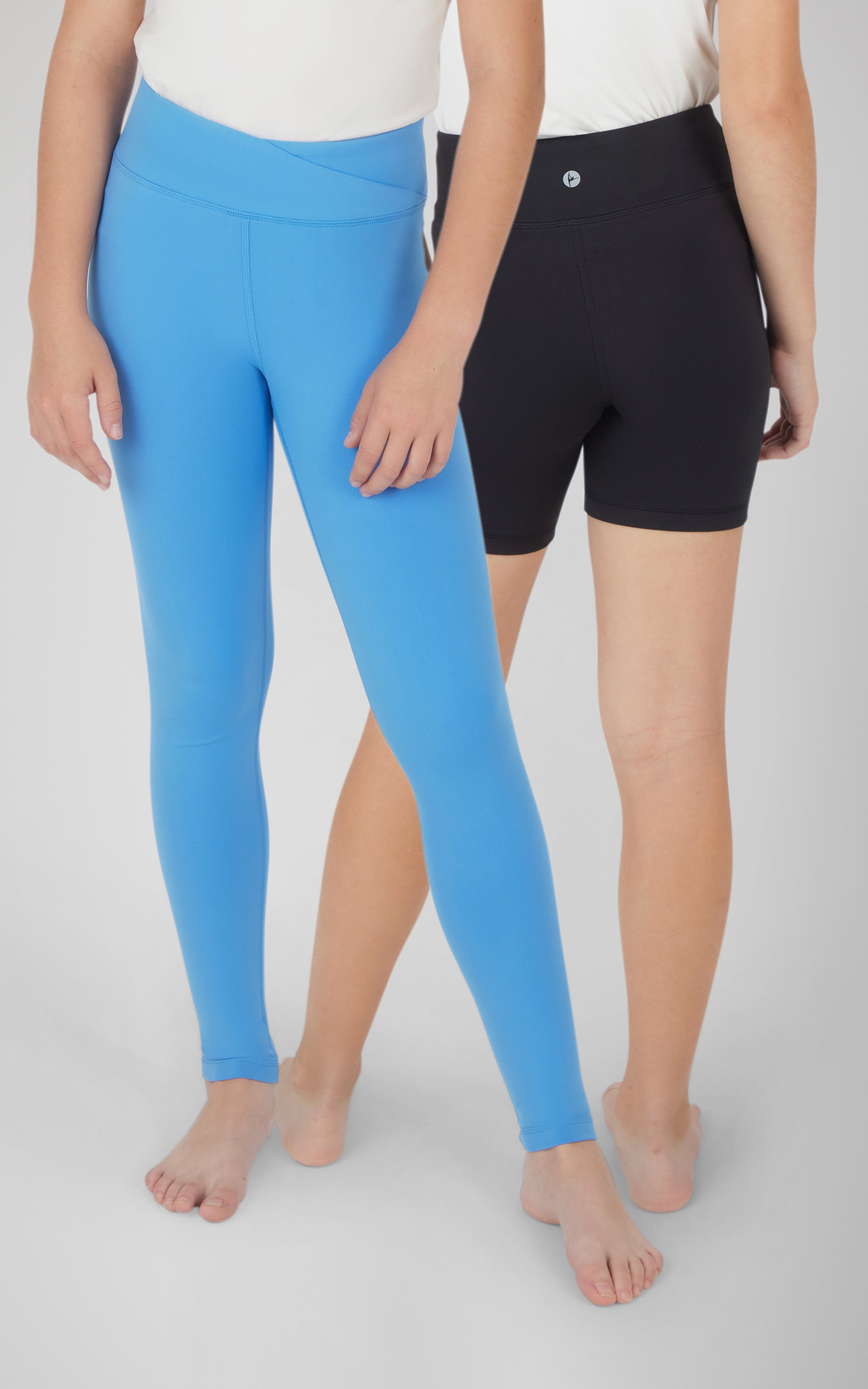 Girls 2 PK Lux Crossover Legging + 6" Bike Short - 90 Degree by Reflex