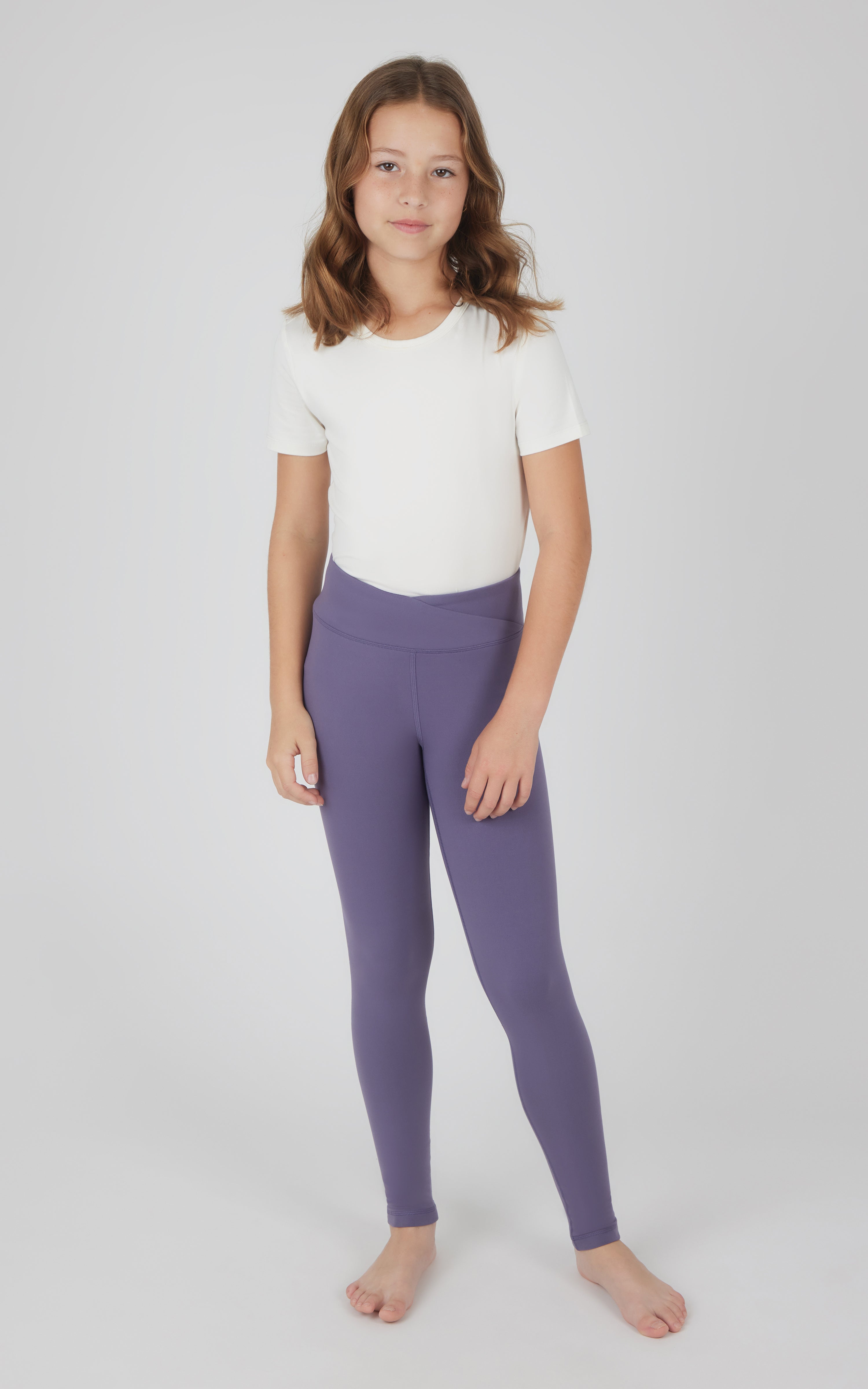 Girls 2 PK Lux Crossover Legging + 6" Bike Short - 90 Degree by Reflex