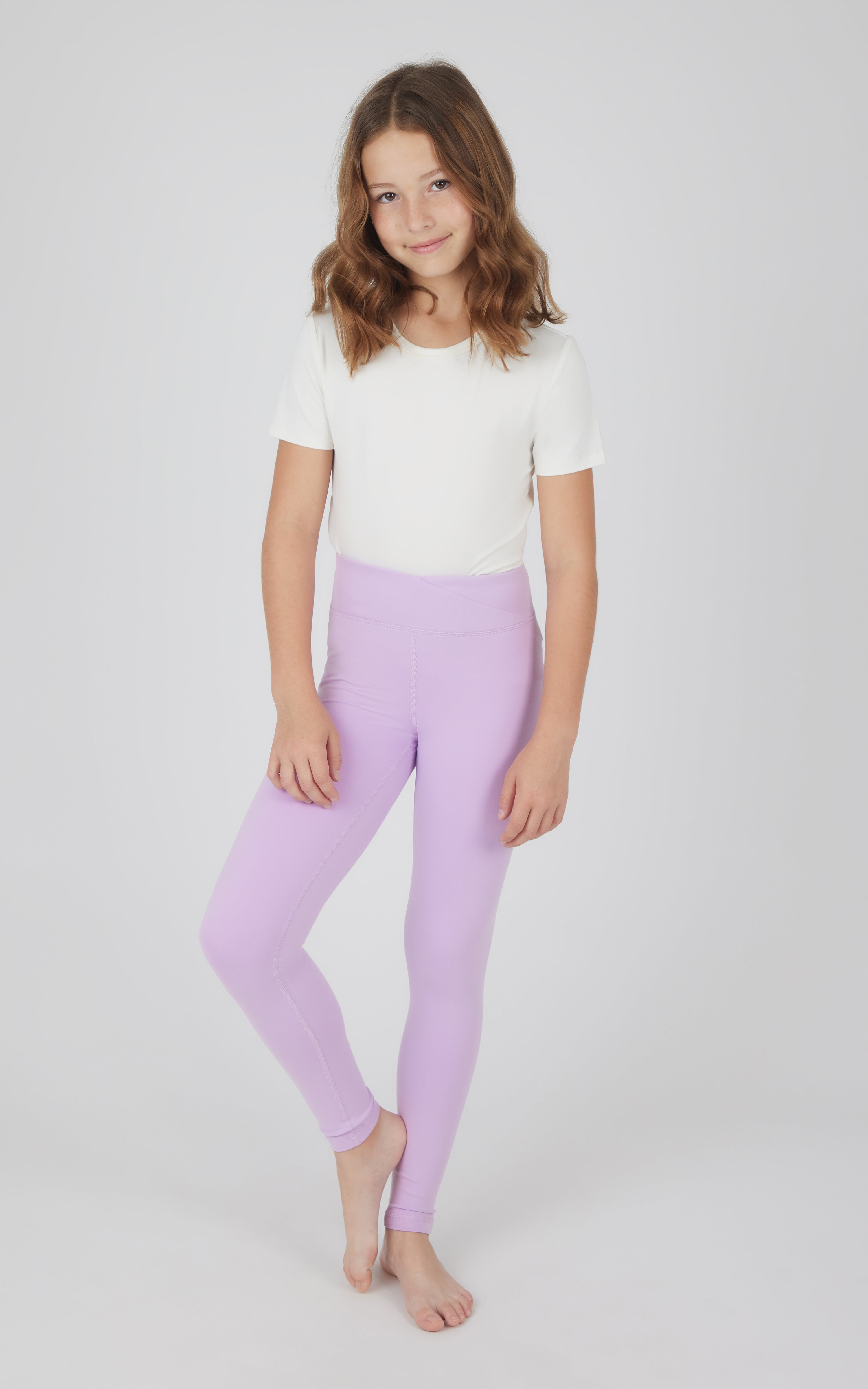Girls 2 PK Lux Crossover Legging + 6" Bike Short