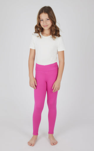 Girls 2 PK Lux Crossover Legging + 6" Bike Short - 90 Degree by Reflex