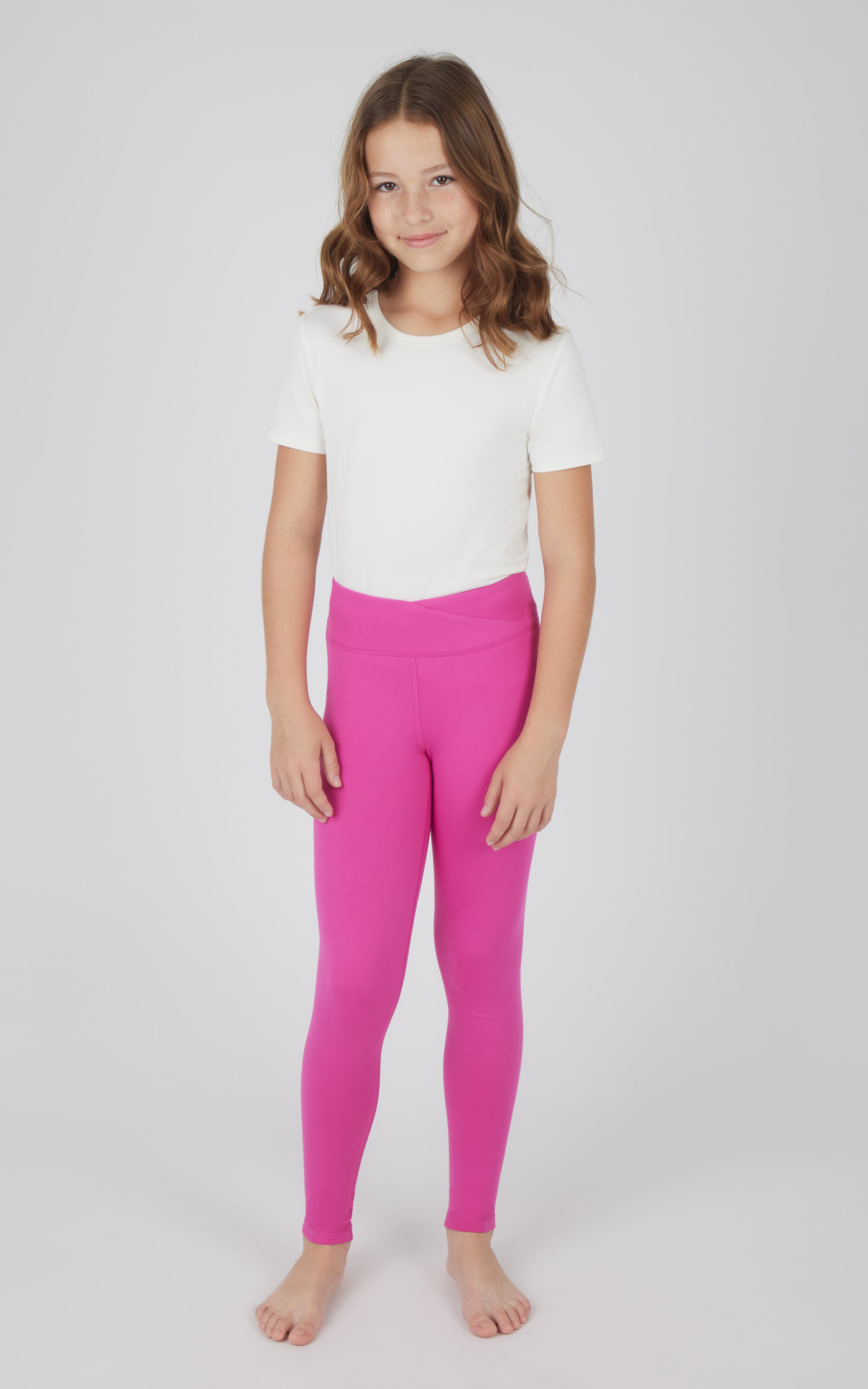 Girls 2 PK Lux Crossover Legging + 6" Bike Short - 90 Degree by Reflex