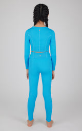 Girls 2 PC Seamless Ribbed Long Sleeve Top and Legging Set - 90 Degree by Reflex