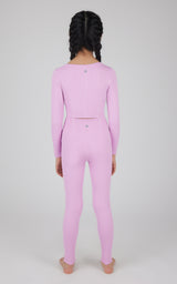 Girls 2 PC Seamless Ribbed Long Sleeve Top and Legging Set - 90 Degree by Reflex